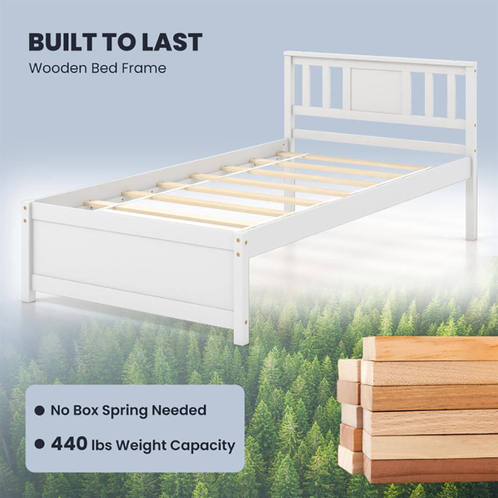 BUILT TO LAST  
Wooden Bed Frame  

- No Box Spring Needed  
- 440 lbs Weight Capacity