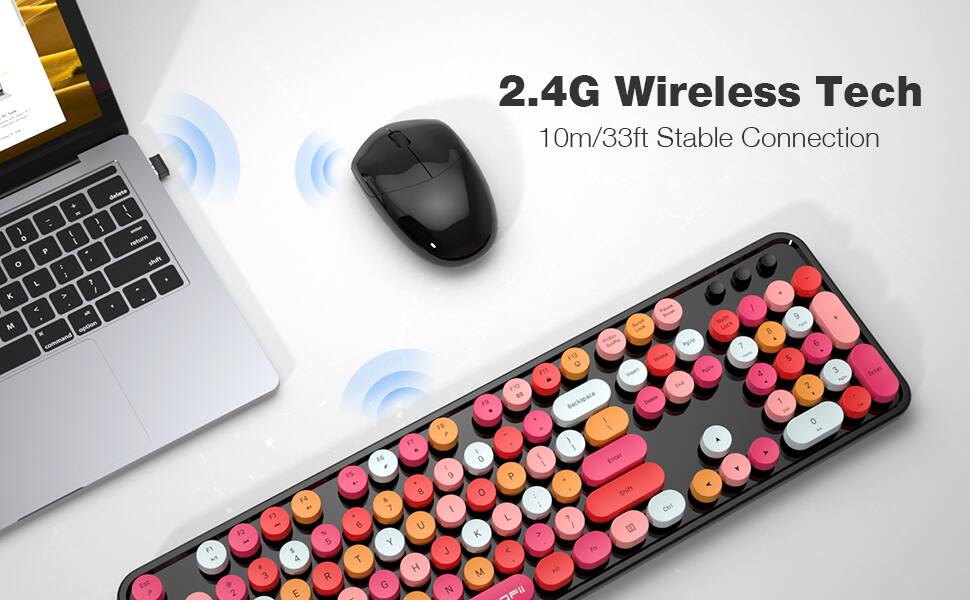 2.4G Wireless Tech  
10m/33ft Stable Connection