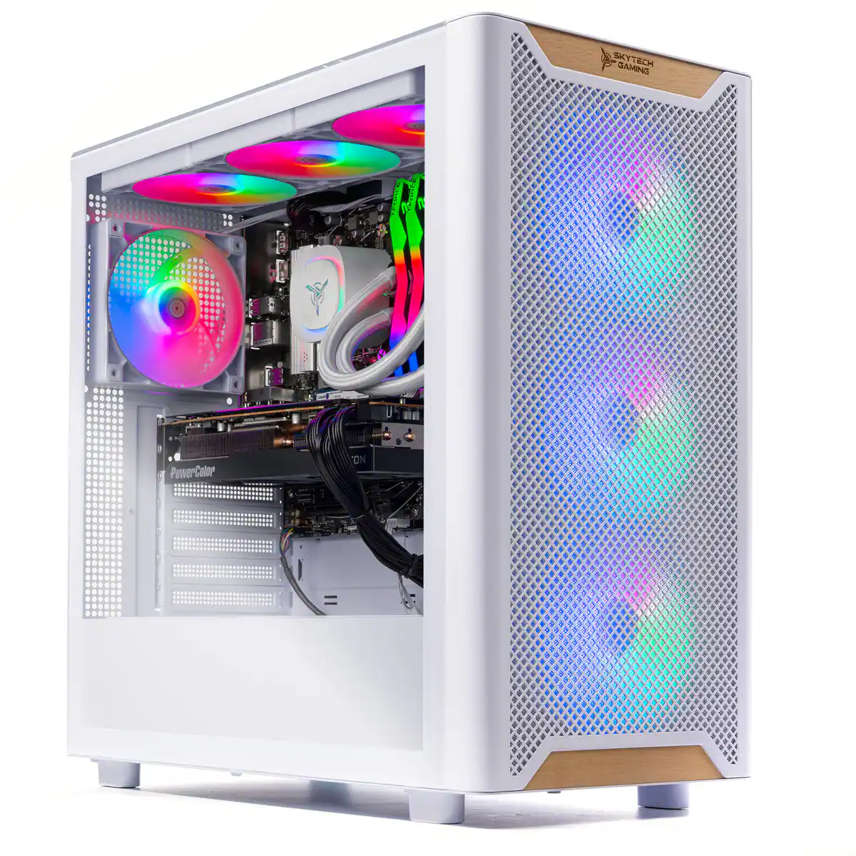 Skytech Gaming - Skytech CHRONOS3 - AMD Ryzen 7 7800X3D, 5070 Ti, 64GB 5600 MHz DDR5 RAM, 850W GOLD A3 PSU - White