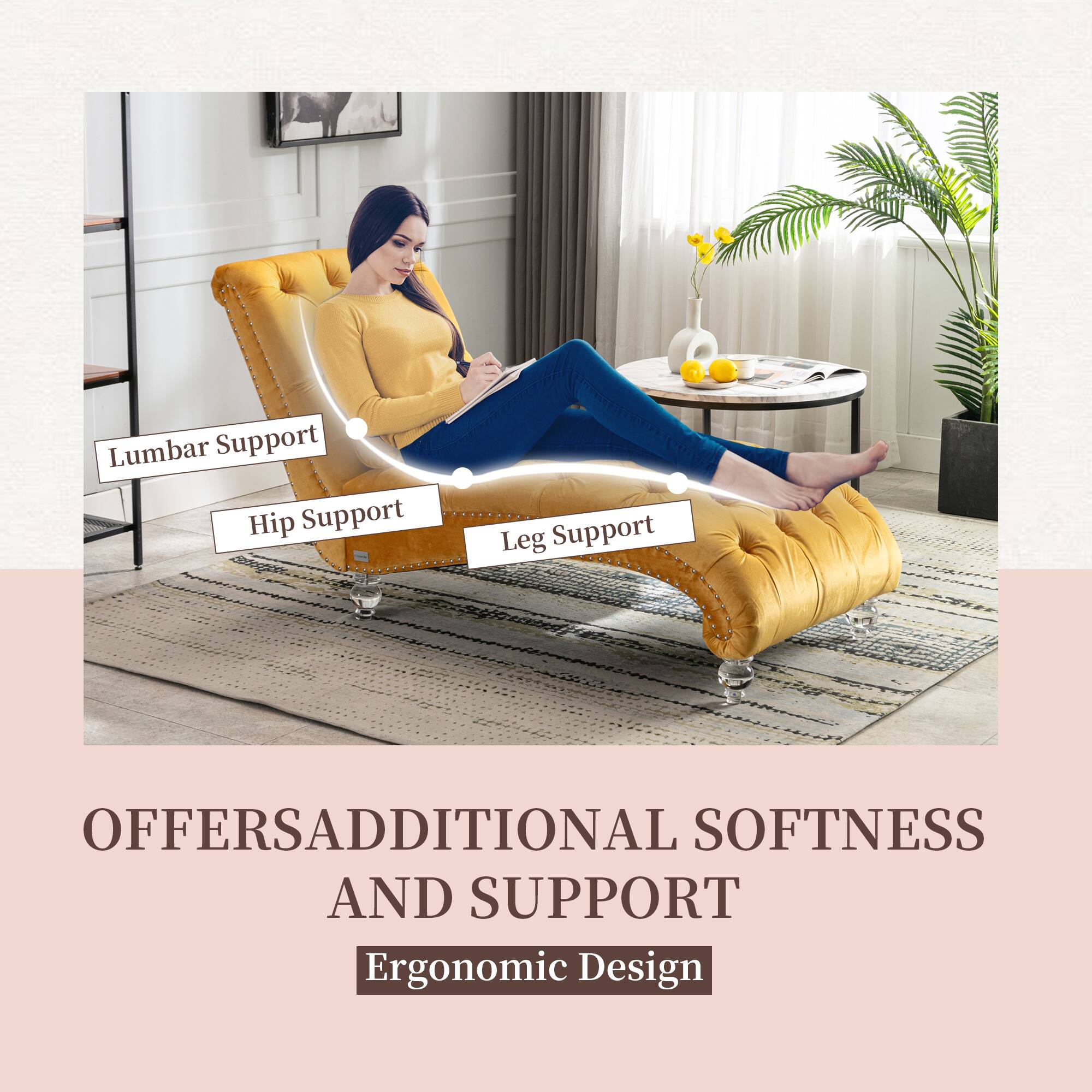 Lumbar Support  
Hip Support  
Leg Support  

OFFERS ADDITIONAL SOFTNESS AND SUPPORT  
Ergonomic Design