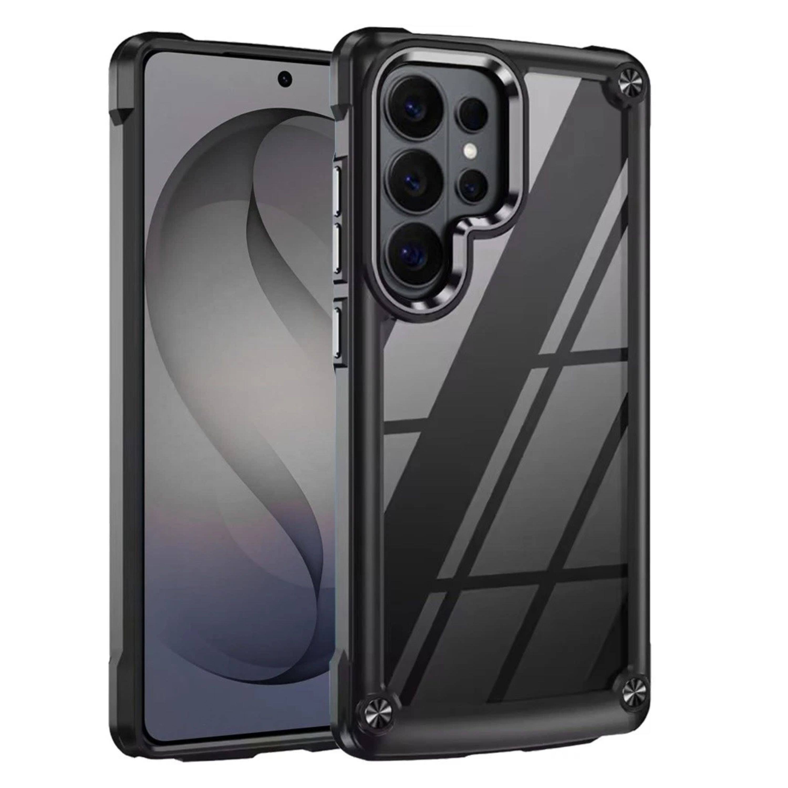 Kitcheniva - Raised Camera Lip Metal Buttons Phone Case With Tempered Glass For Samsung Galaxy S26 Ultra - Black price history on PriceWatchPro