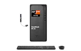 HP - OmniDesk Desktop (AMD Ryzen 5 8500G, 32GB DDR5, 2TB PCIe SSD, AMD Radeon 740M, Win 11 Pro) w/USB Hub - Gray Wood