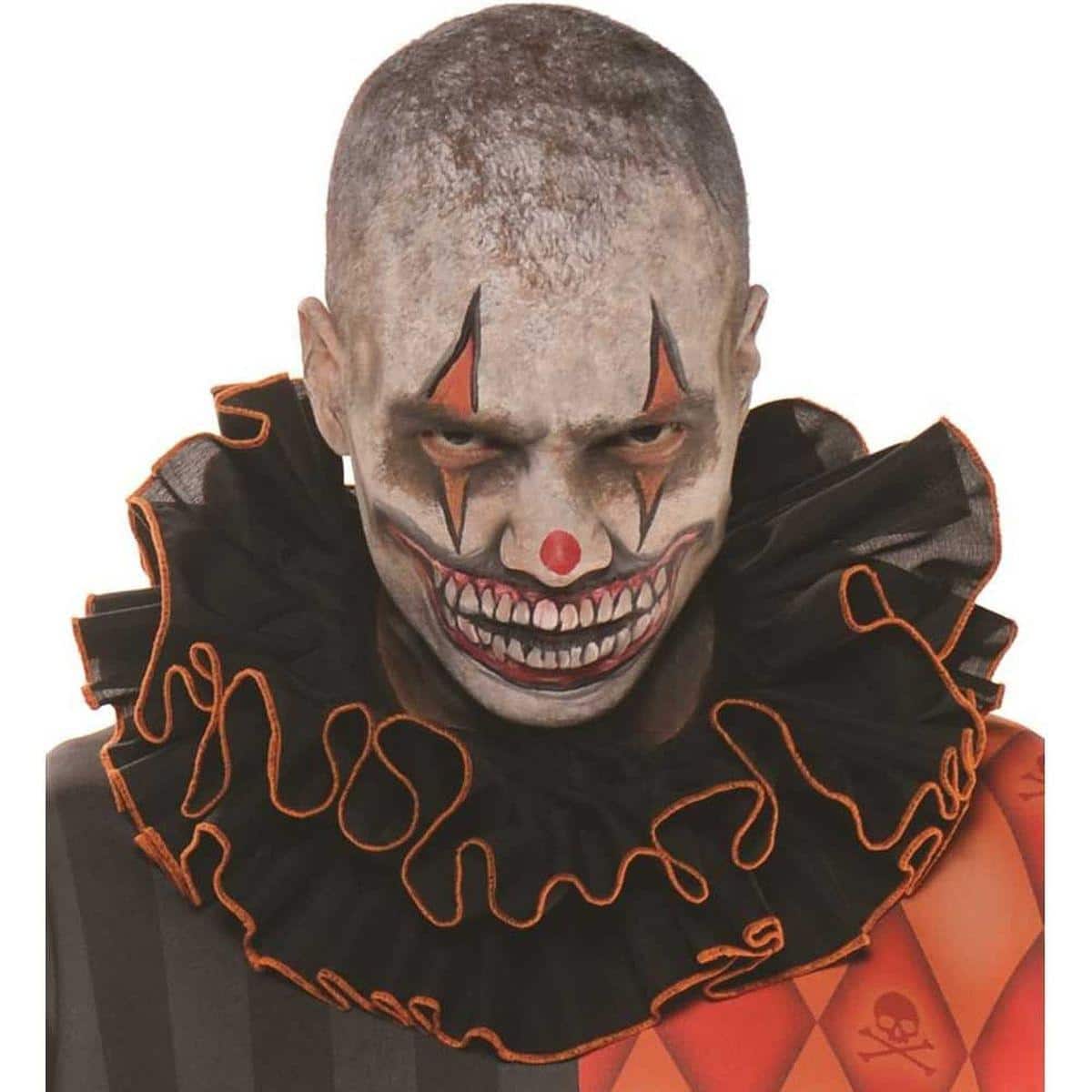 Underwraps - Ruffled Clown Collar Orange & Black One Size - Orange/Black