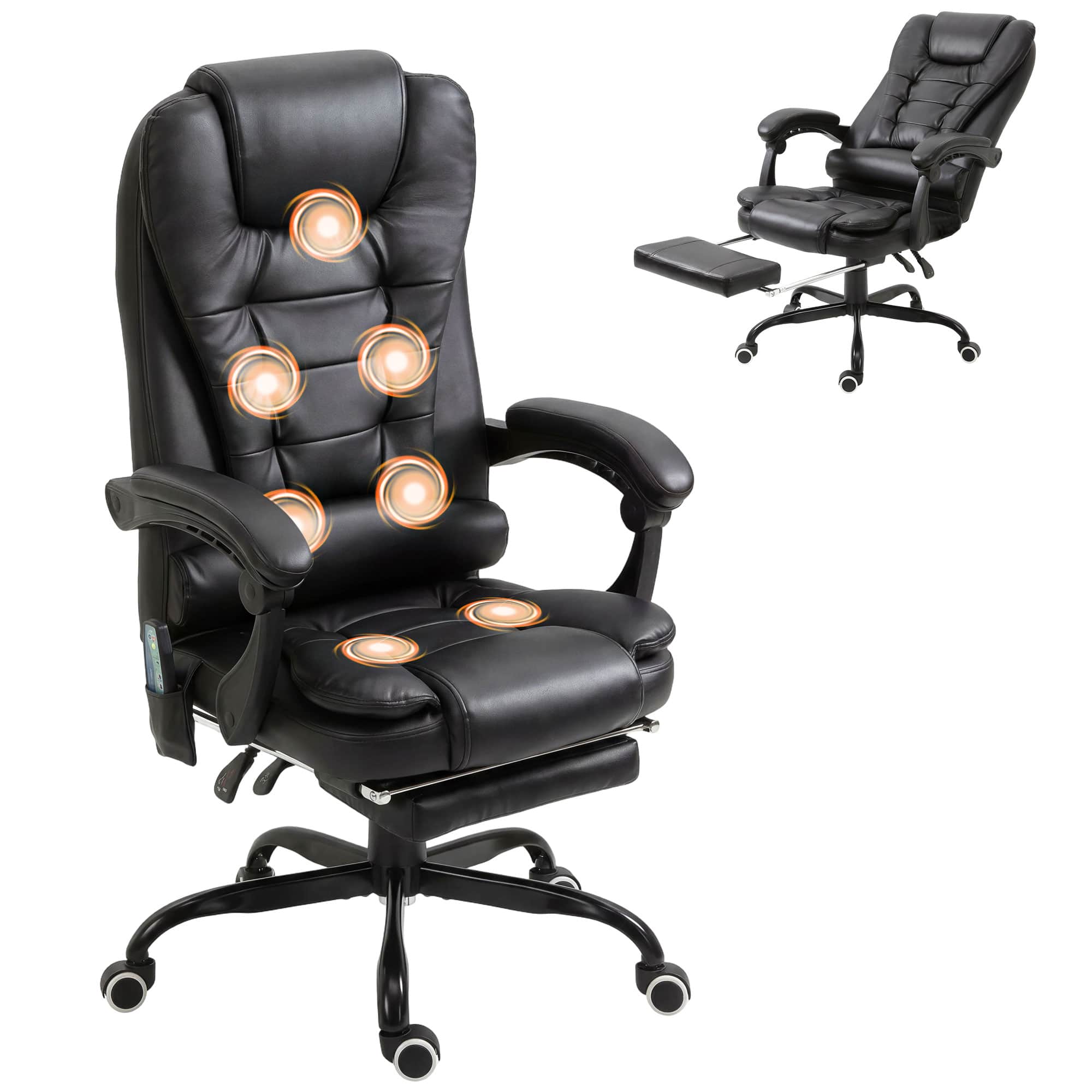 Vinsetto - Vibrating Massage Office Chair High Back Massaging Office Desk Chair with Lumbar Support - Black