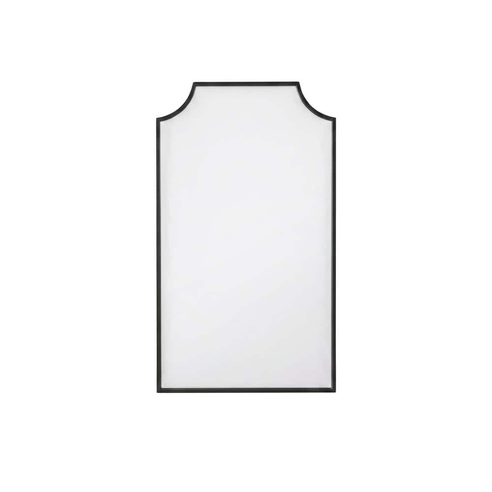 Elegant Kitchen and Bath - Notched Metal Mirror 24x42 inch - Black