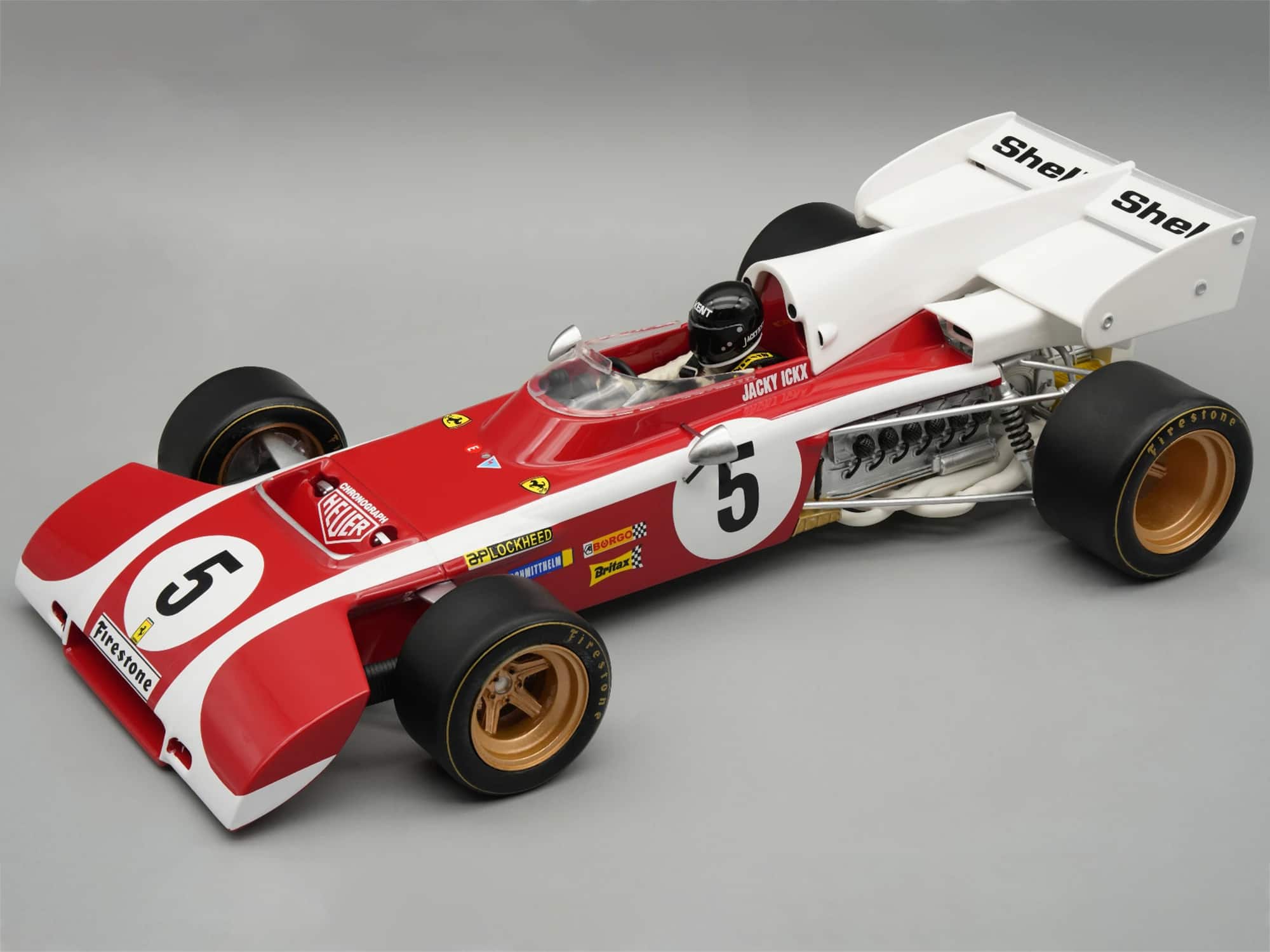 "Ferrari 312 B2 #5 Jacky Ickx F1 ""South African GP"" (1972) ""Mythos Series"" w/ Figure & Case 1/18 Model Car by Tecnomodel" price history on PriceWatchPro