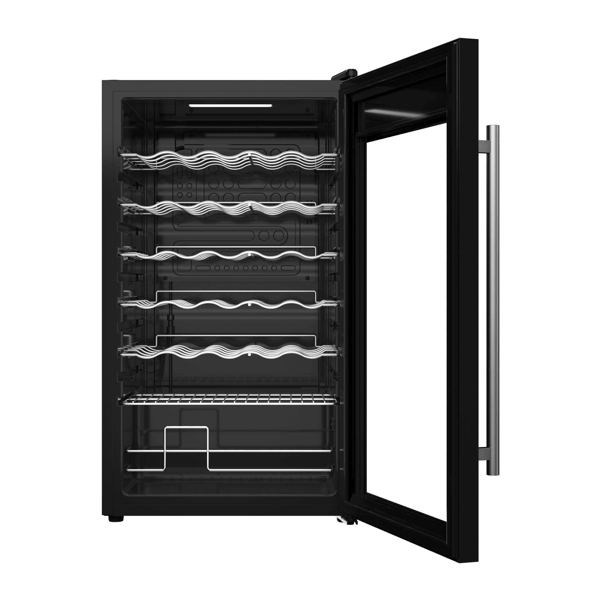 Alt View 8. Famapy - 34 Bottle Compressor Wine Cooler - Stainless Steel Freestanding Wine Fridge with Temperature Control for Home Bar - Black.