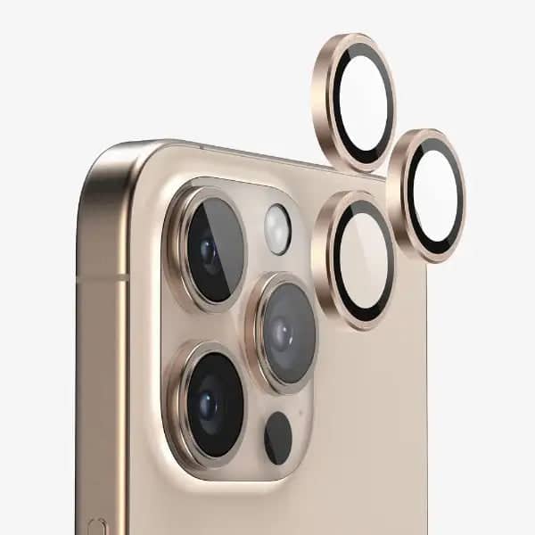 Premium Entronix Camera Lens Protector for iPhone 16 Pro and 16 Pro Max - Luxury Metal Design - Rose