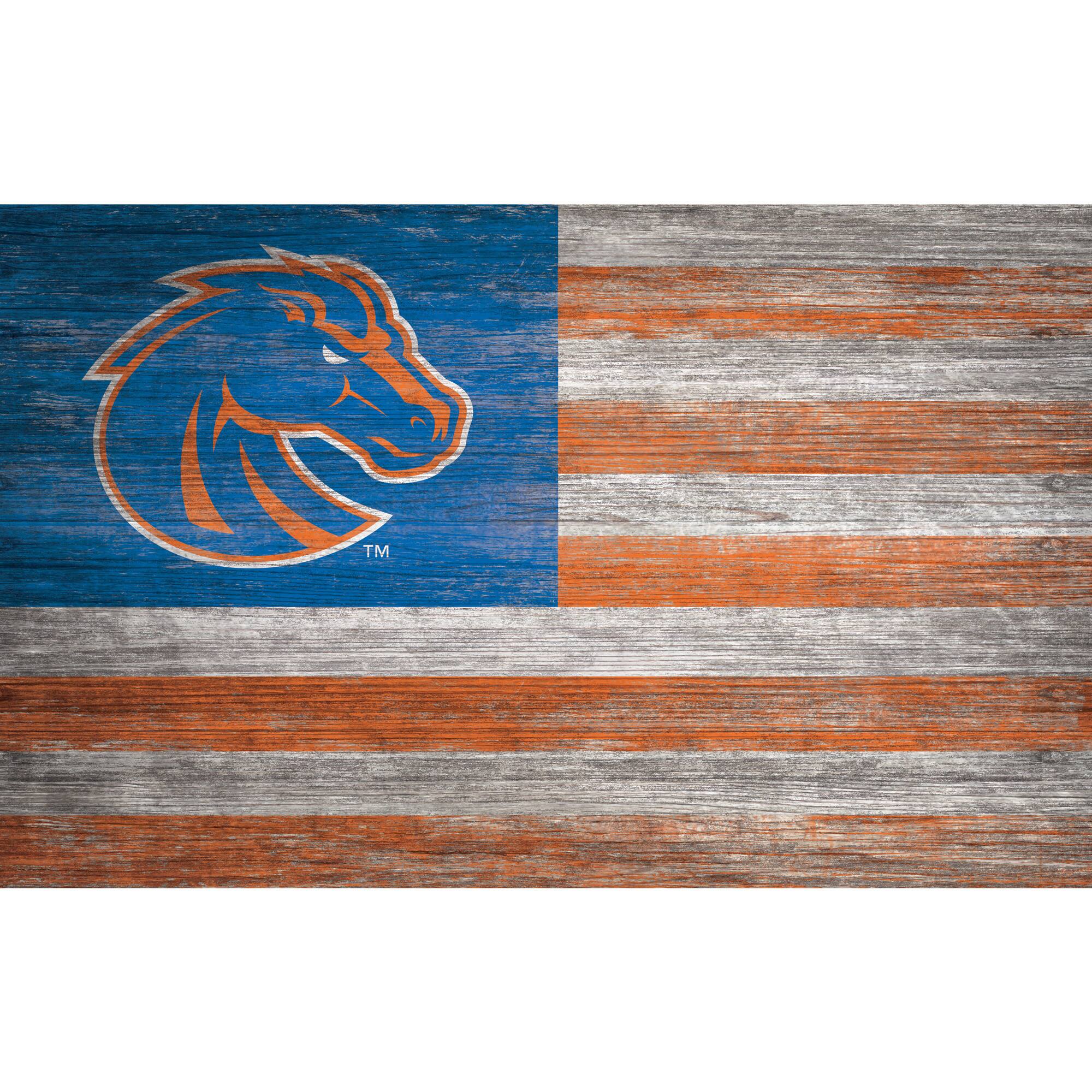 Boise State Broncos 11'' x 19'' Distressed Flag Sign