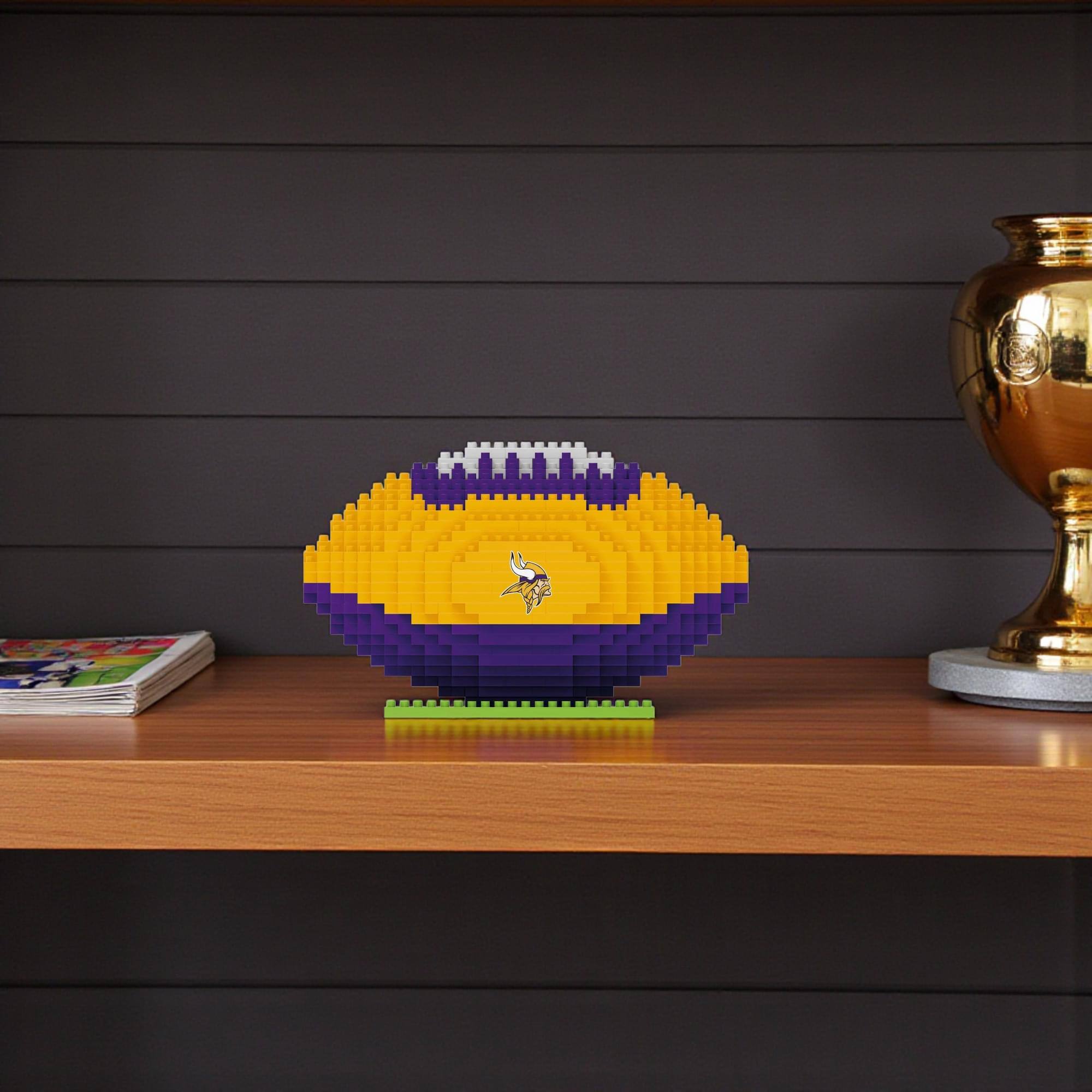 Alt View 3. Forever Collectibles - Minnesota Vikings NFL BRXLZ Football 704-Piece Building Block Set - Yellow.