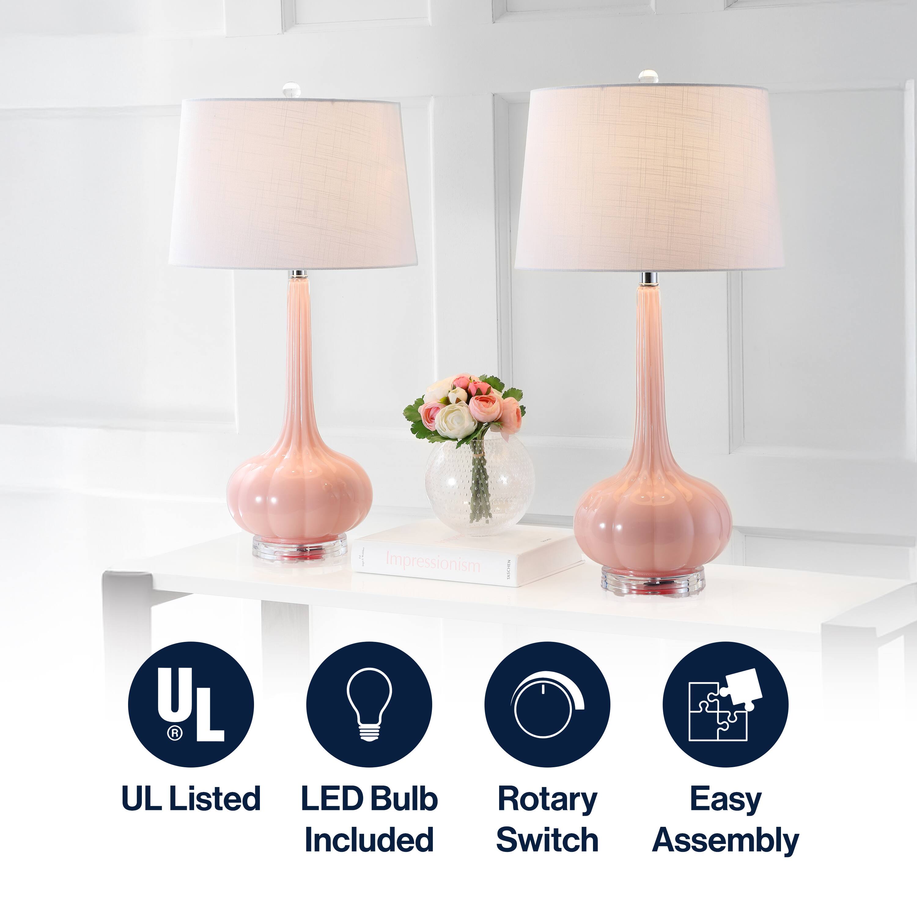 Impressionism

- UL Listed
- LED Bulb Included
- Rotary Switch
- Easy Assembly