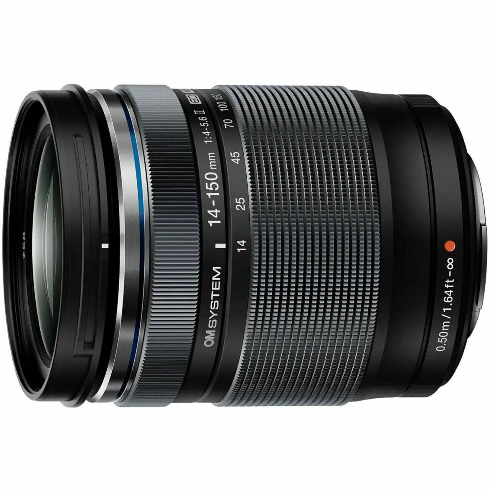 Sure, here is the corrected and grouped text from the image:

- **OM SYSTEM**
- **14-150 mm**
- **1:4-5.6**
- **70**
- **45**
- **25**
- **14**
- **0.50m / 1.64ft**
- **0.50m / 1.64ft - ∞**
- **100**
- **100**
- **100**
- **100**
- **100**
- **100**
- **100**
- **100**
- **100**
- **100**
- **100**
- **100**
- **100**
- **100**
- **100**
- **100**
- **100**
- **100**
- **100**
- **100**
- **100**
- **100**
- **100**
- **100**
- **100**
- **100**
- **100**
- **1