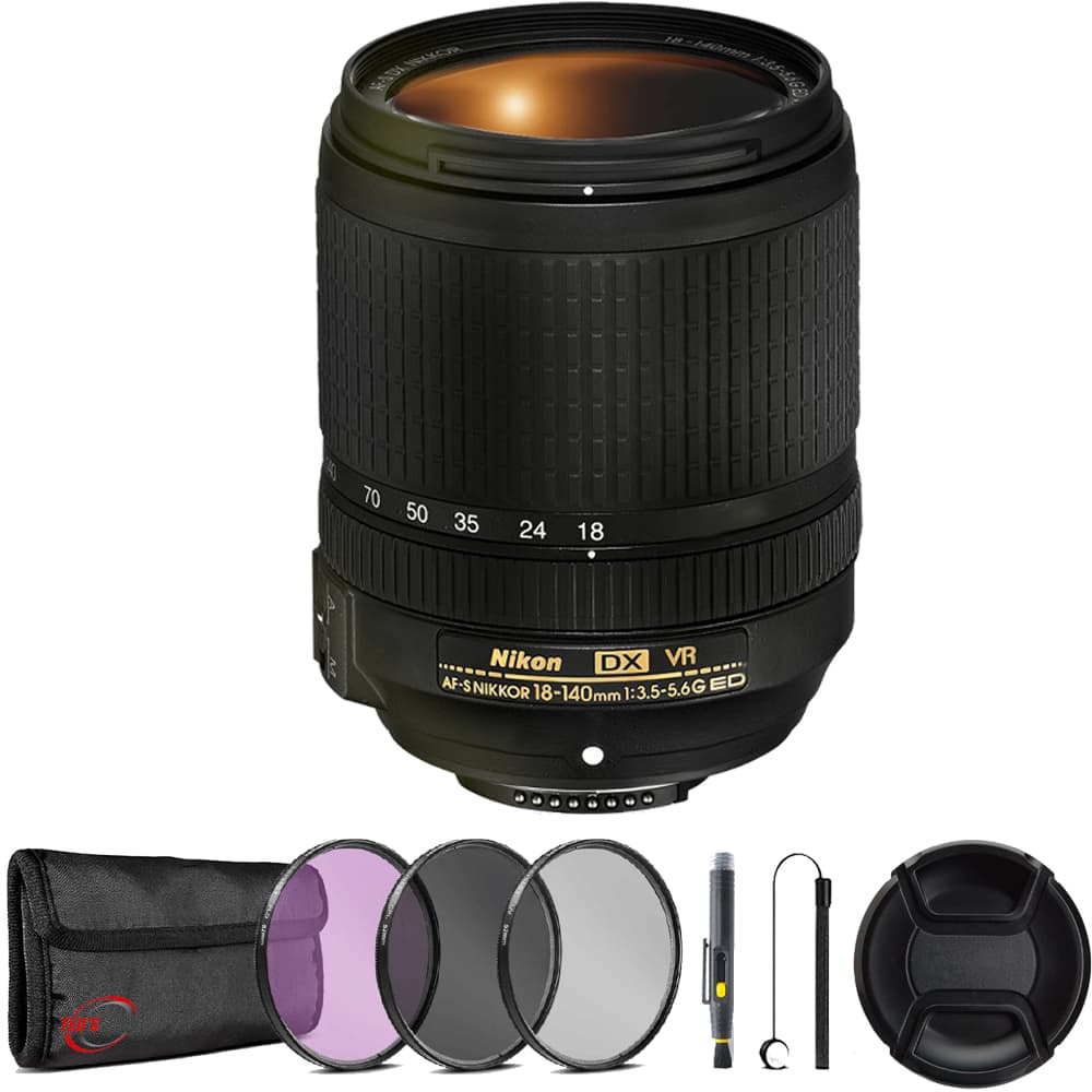 Nikon - AF-S 18-140mm VR Lens with Adapter for Sony E-Mount Camera Like A7 A7R A7c - International Version - Black