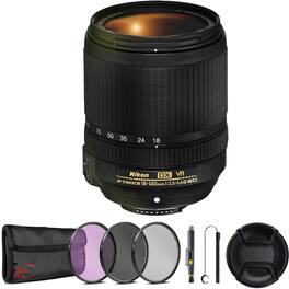 Nikon - AF-S 18-140mm VR Lens with Adapter for Sony E-Mount Camera Like A7 A7R A7c - International Version - Black