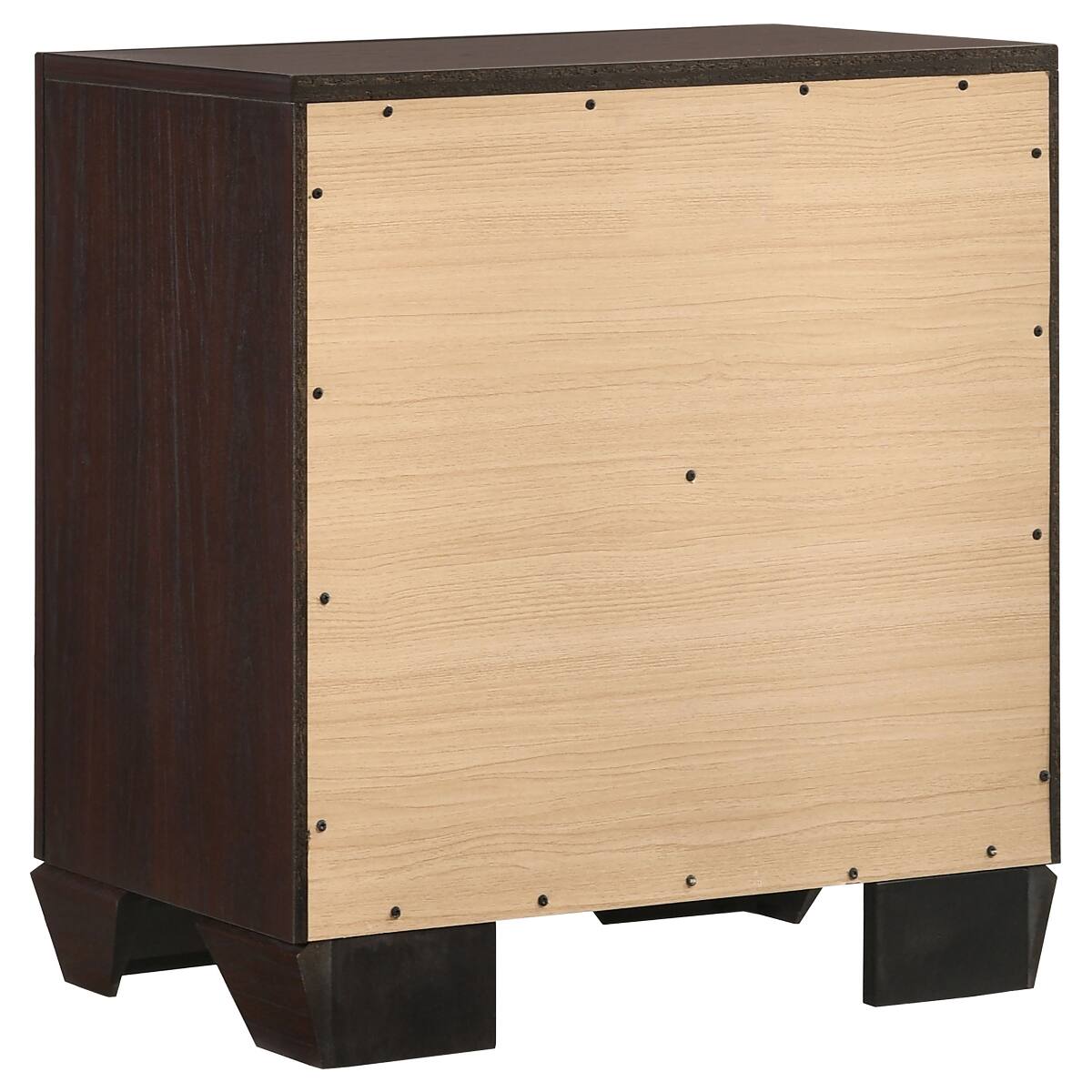 Alt View 4. Loheer - Loheer Dark Brown 2 Drawer Nightstand, Rectangular Bedroom Table, Dark Cocoa - Dark Brown.