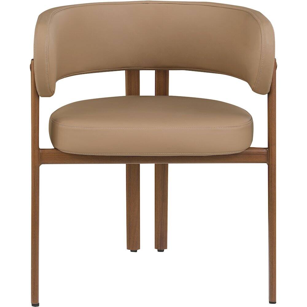 Alt View 2. Meridian Furniture - Gideon Tan Vegan Leather Dining Chair, Set of 2 - Brown.
