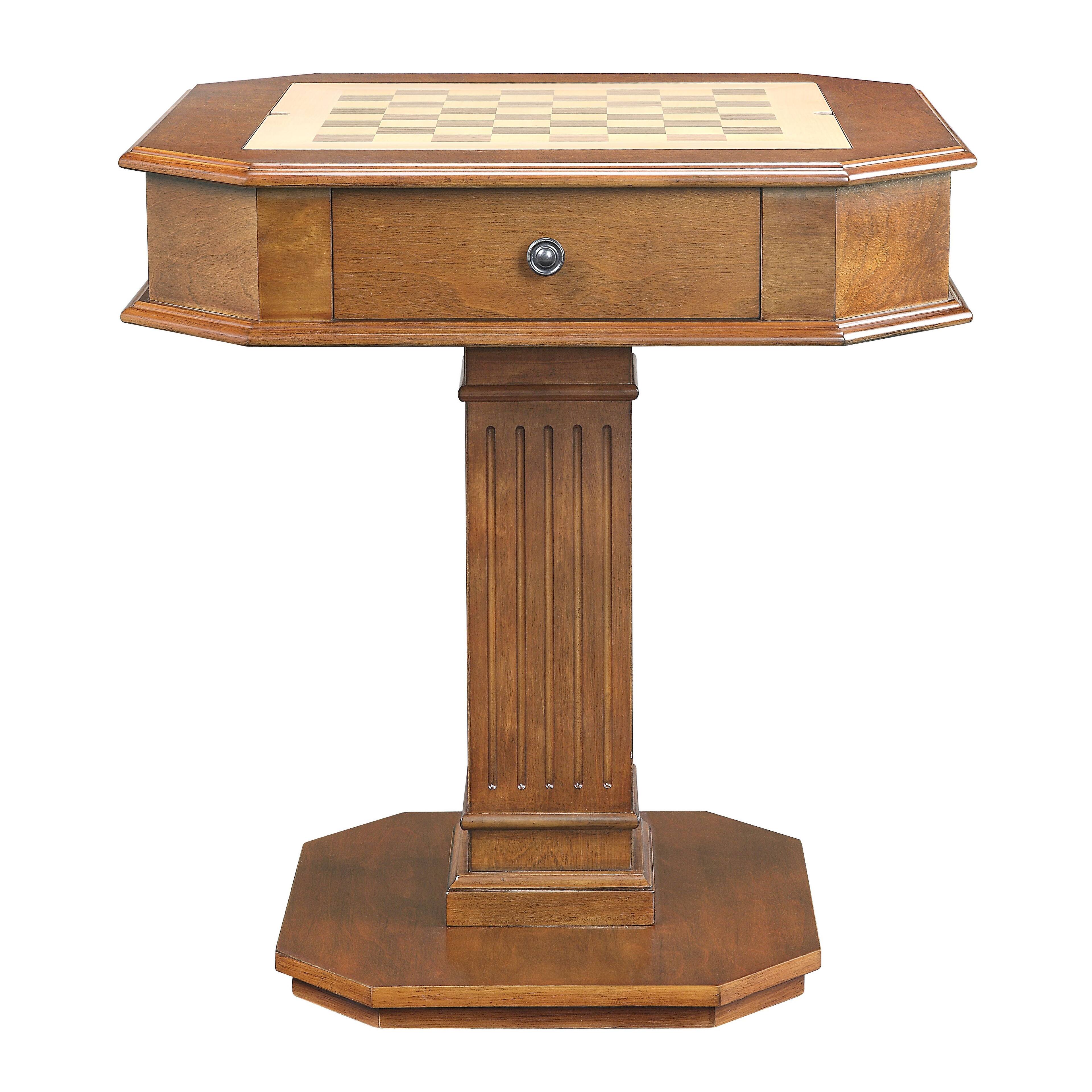 Left. Anysun - Reversible Chess & Checker Game Table - Includes Game Tray - Walnut.