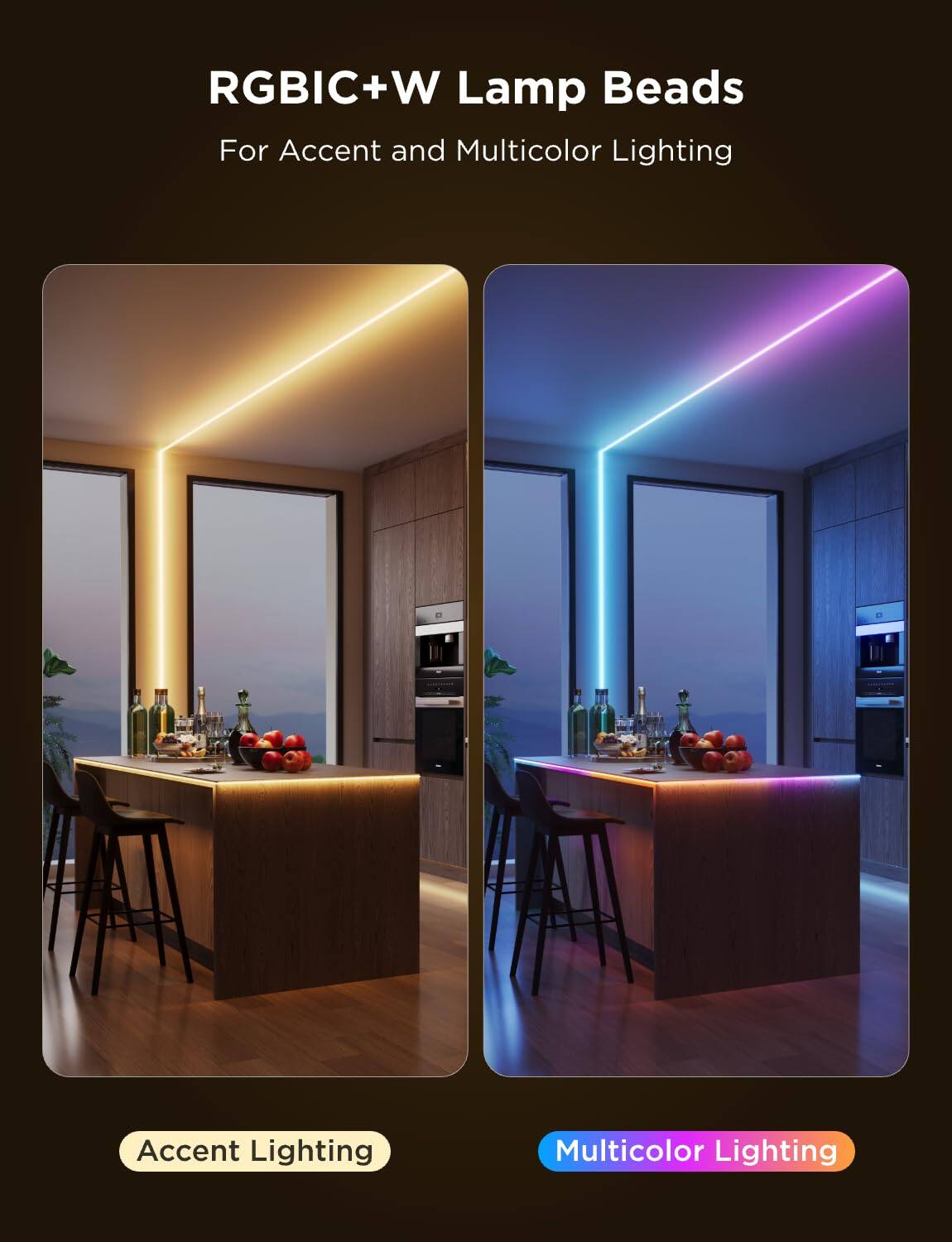 RGBIC+W Lamp Beads  
For Accent and Multicolor Lighting  

Accent Lighting  
Multicolor Lighting
