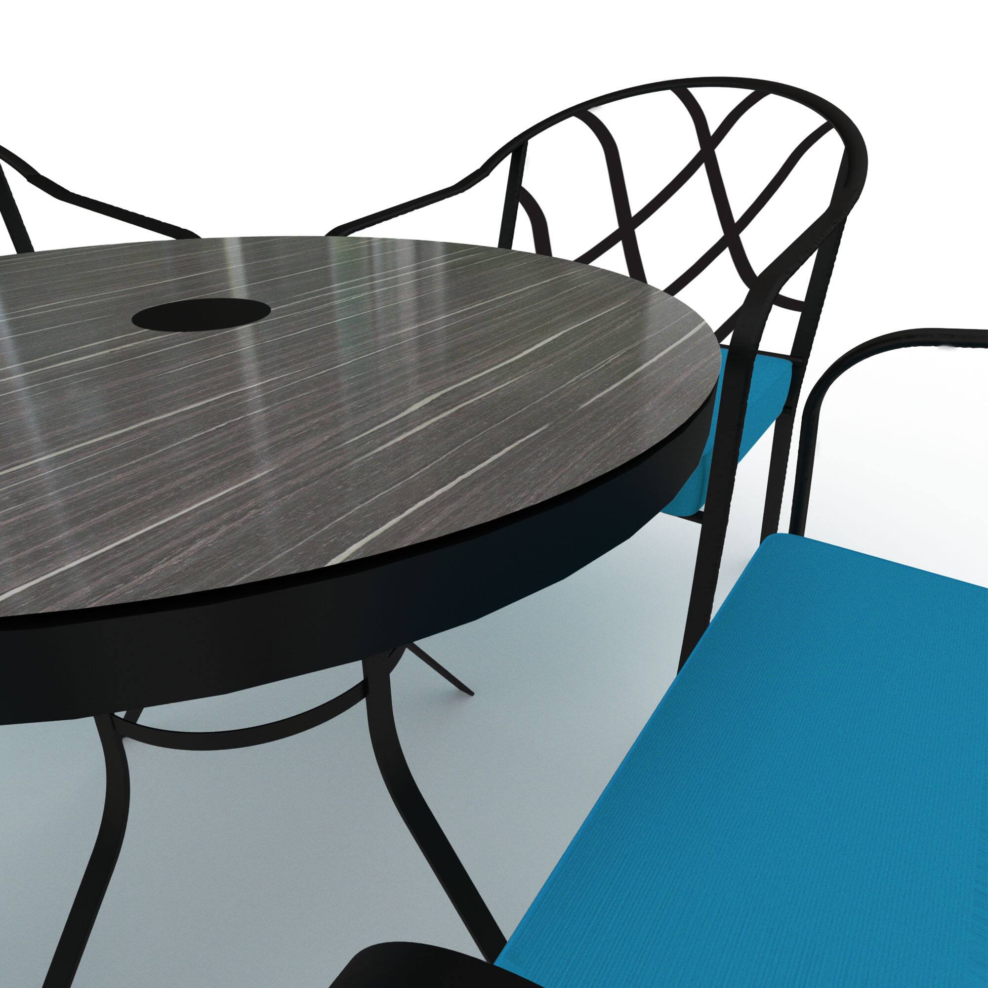 Alt View 2. Four Seasons Courtyard - Four Seasons Courtyard Clearwater 5 Piece Stacking Chairs Patio Dining Set, Teal - Teal.