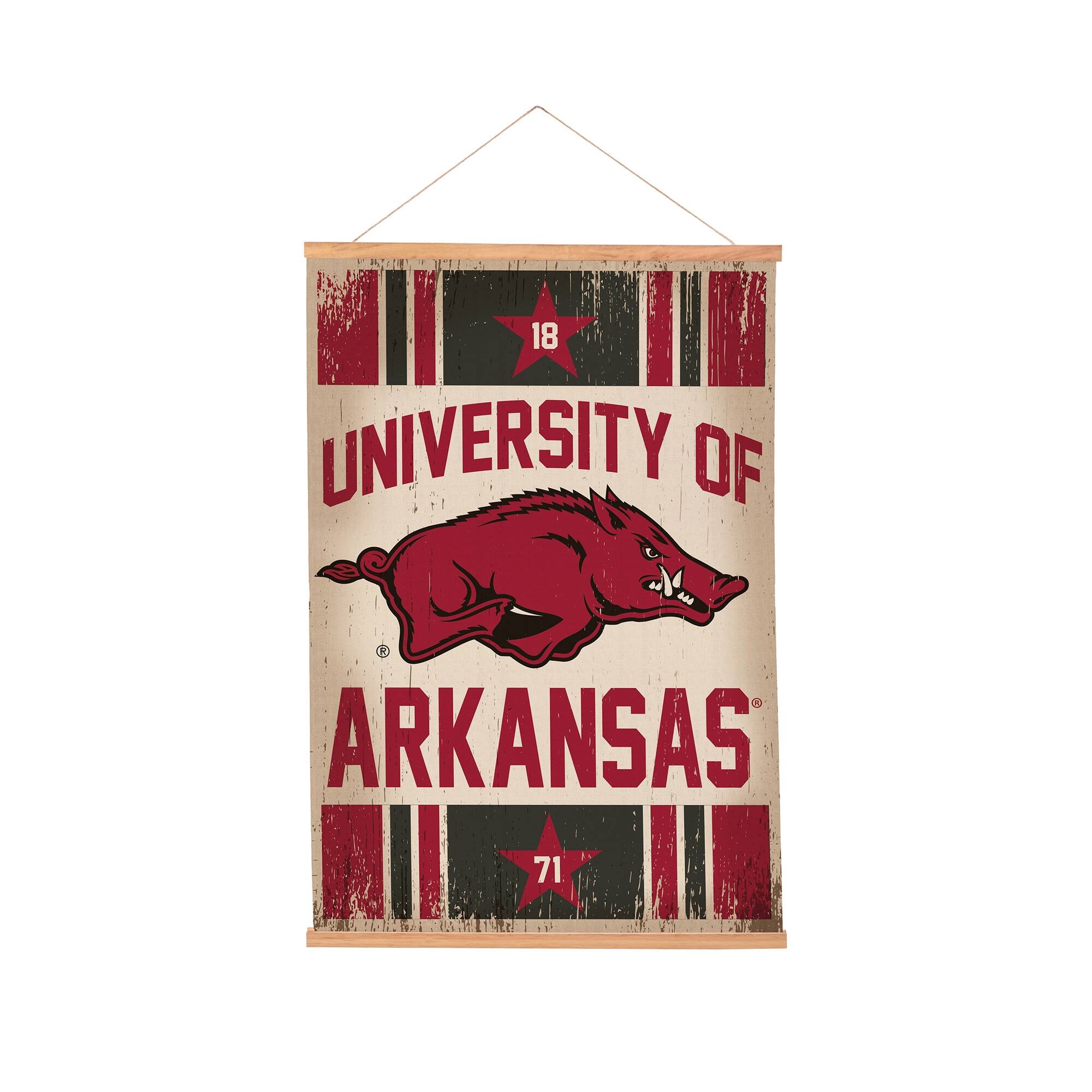 Arkansas Razorbacks 24" x 36" Antique Style Canvas Wall Art Tapestry with Wood Frame