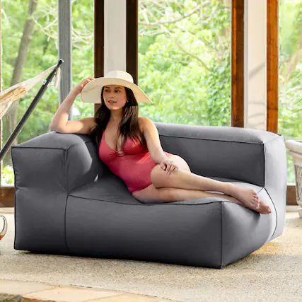 Front. Jaxx - Baya Outdoor Right Corner - Sunbrella, Charcoal - Charcoal.