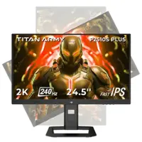 Titan-army - P2510S PLUS 24.5 Inch Gaming Monitor, 240Hz 1440P QHD(2560×1440), Fast IPS, 240Hz, 1ms, Adaptive Sync, 123% sRGB HDR - Black - Front_Zoom