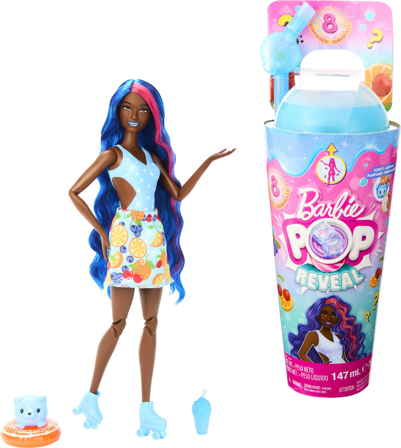Mattel - Barbie Pop Reveal Fruit Series Barbie Fruit Punch Doll, Scent & Color Change - COLLECTABLES - Multicolor