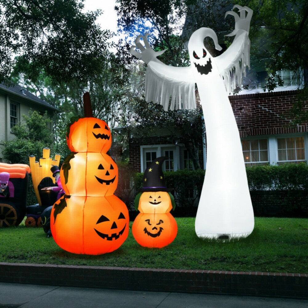 Alt View 8. Boyel Living - Spooky 12ft Ghost with Lights Halloween Decoration - White.