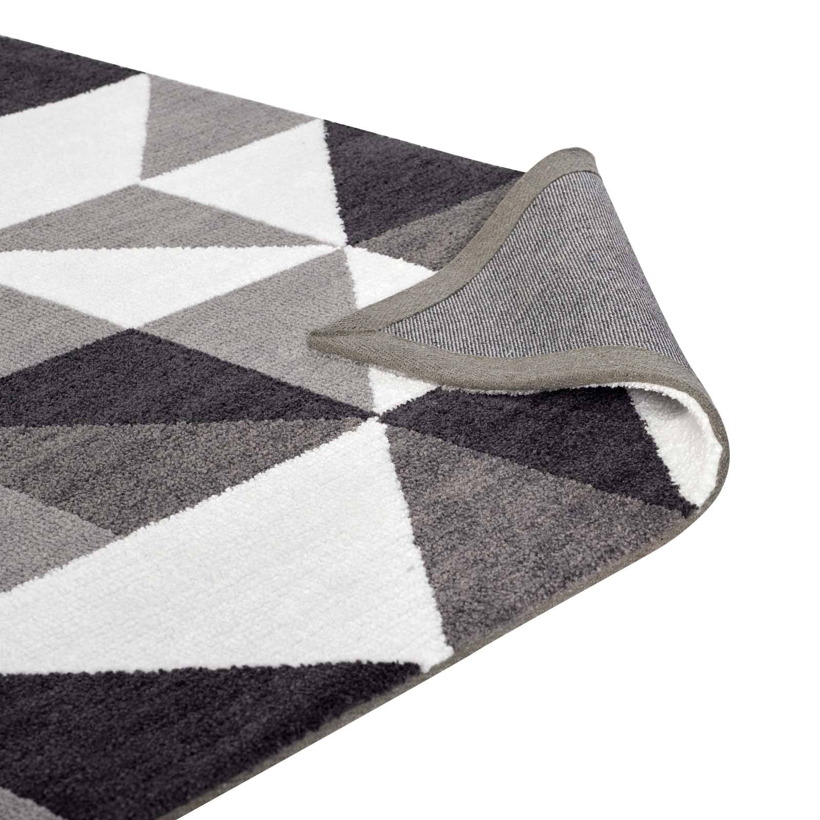 Alt View 3. Modway - Kahula Geometric Triangle Mosaic Area Rug - Black Gray and White.