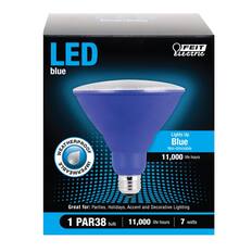 LED blue
FEIT Electric
Lights Up Blue
Non-dimmable
11,000 life hours
Great for: Parties, Holidays, Accent and Decorative Lighting
1 PAR38 bulb
11,000 life hours
7 watts
Weatherproof
IP65
FEIT Electric