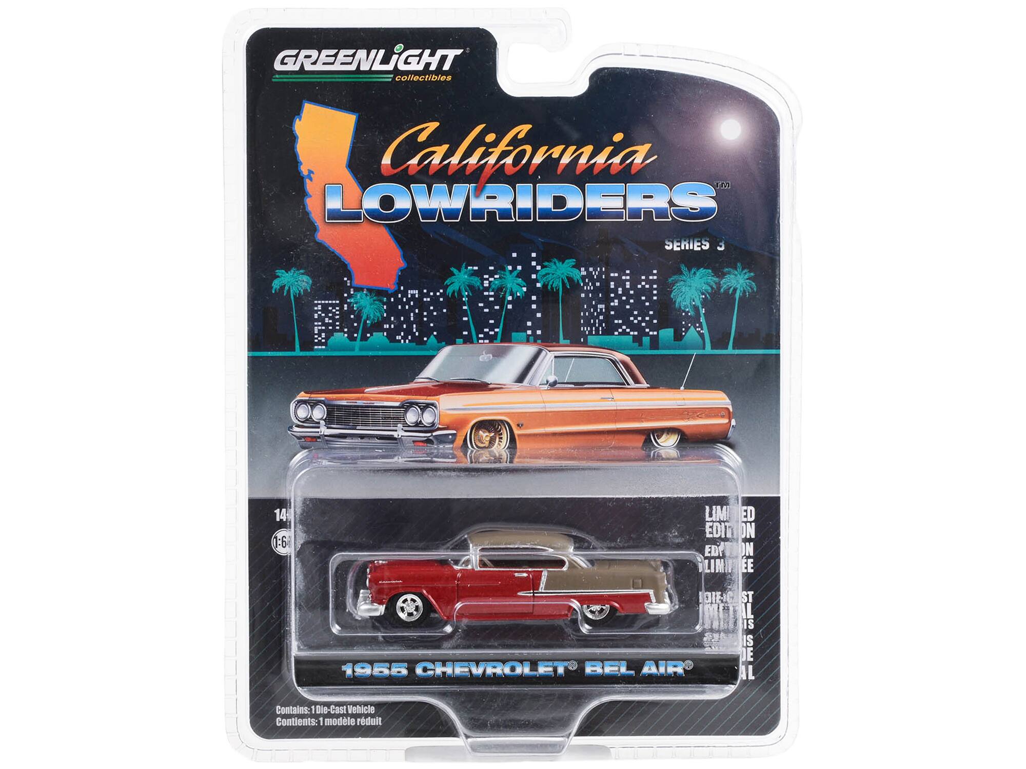 GREENLiGHT collectibles California LOWRIDERS SERIES 3 14:1 1:6 LIMITED EDITION LIMITED EDITION 1955 CHEVROLET BEL AIR Contains: 1 Die-Cast Vehicle Contents: 1 modèle réduit