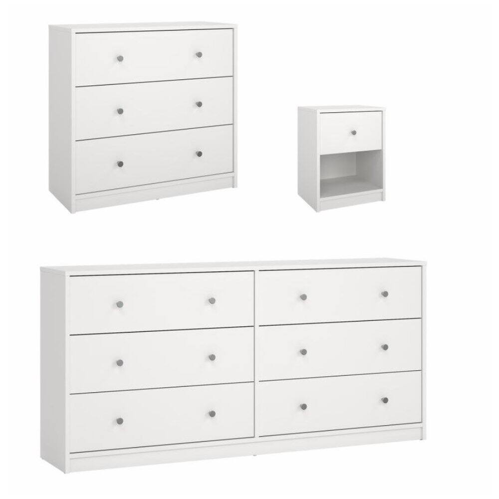 Front. Tvilum - Portland 3-Piece Bedroom Set - White.