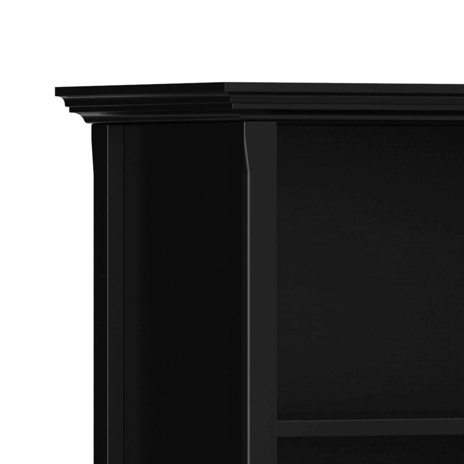 Alt View 2. Simpli Home - Simpli Home Amherst 64 inch Wide Solid Wood Transitional 4 Shelf Low Bookcase in Black - Black.