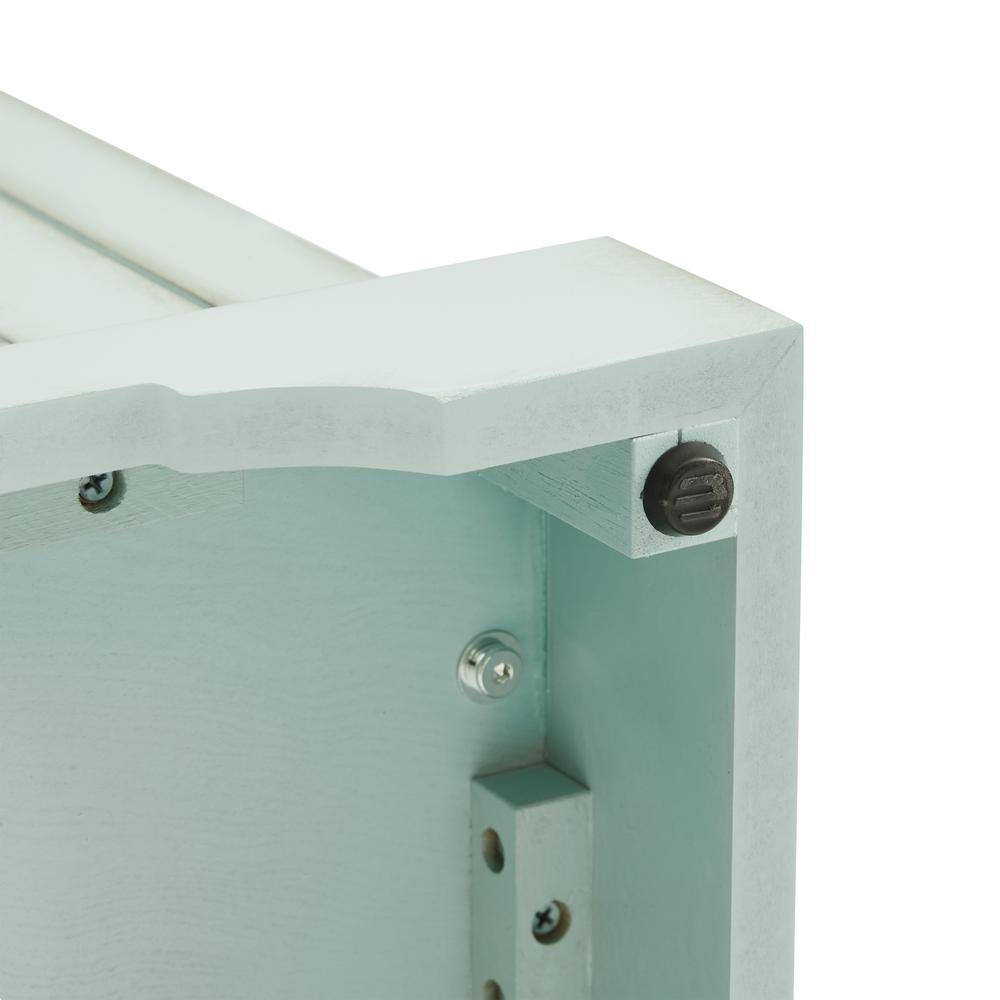 Back. Crosley Furniture - Holbrook Glass Door Sideboard - Distressed Seafoam Blue.