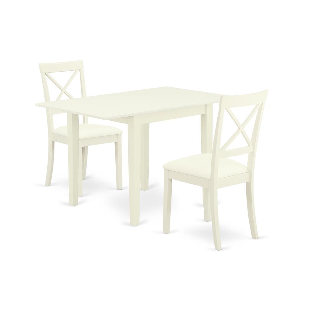 Left. East West Furniture - Dining Room Set Linen White - Brown.