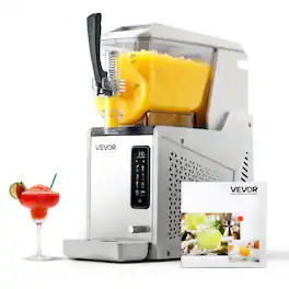 VEVOR - Slushie Machine, 3L/100oz No Ice Needed Slushy Machine for Home, Frozen Drink Maker with Single Tank, Margarita Machine - White