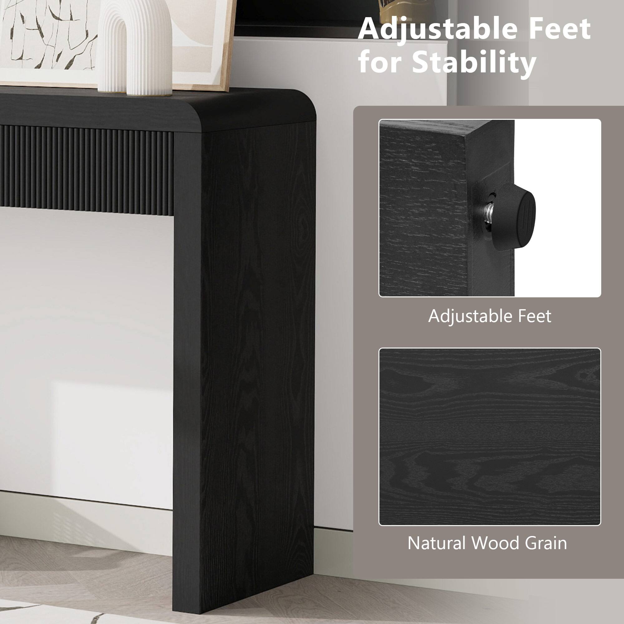 Adjustable Feet for Stability

Adjustable Feet

Natural Wood Grain