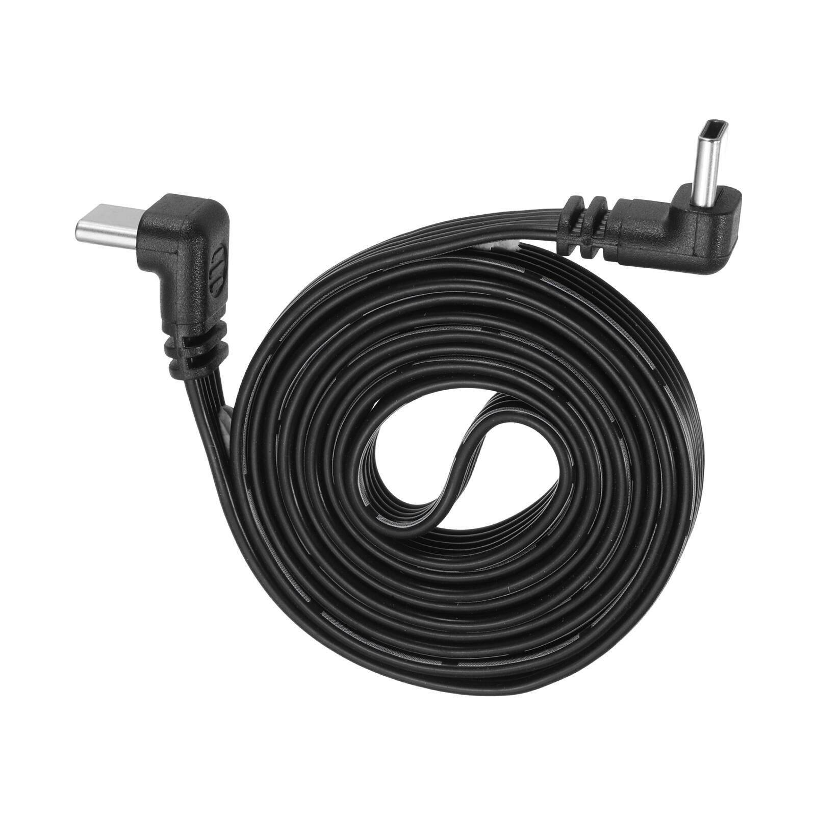 Front. Unique Bargains - Flat USB C Cable, 90 Degree Male to Male Adapter, 480Mbps, Silicone, for Phone/Tablet/Laptop/Car Charger - Black.