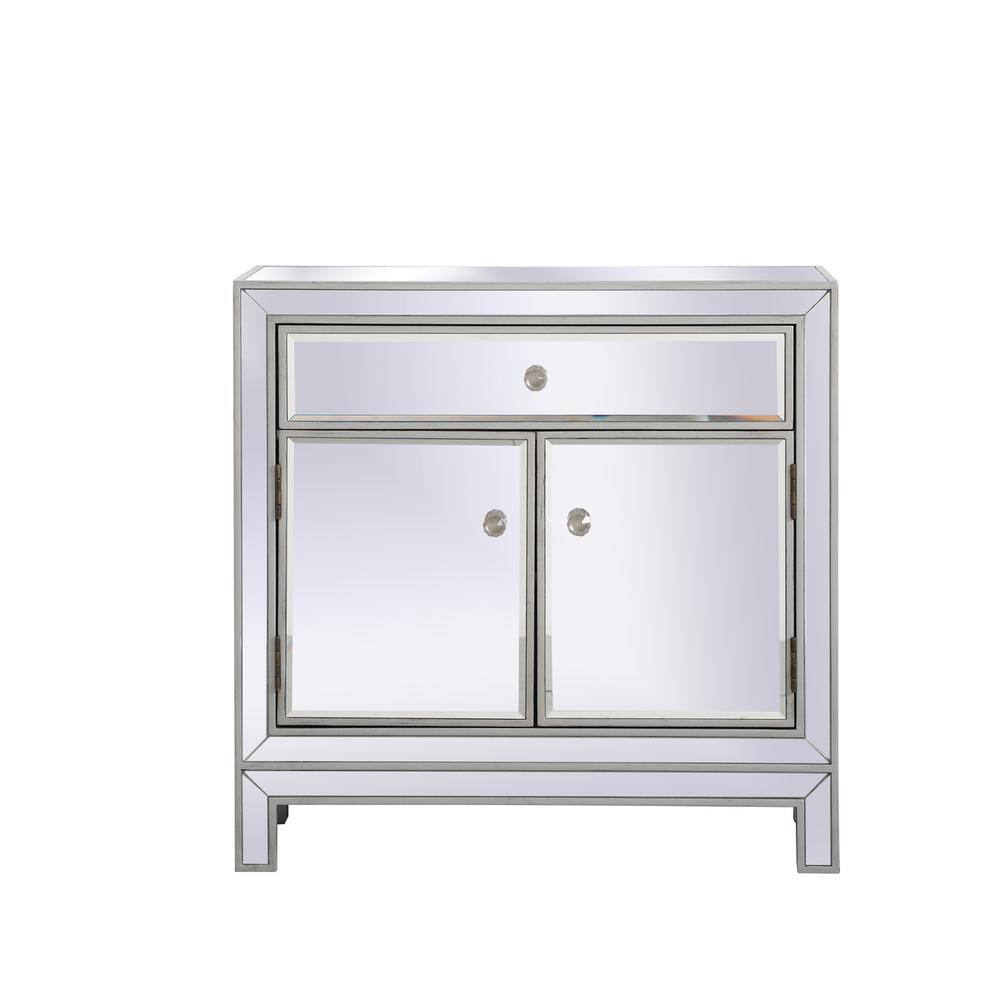 Alt View 2. Elegant Decor - 29 in. mirrored cabinet in antique silver - Antique Silver.