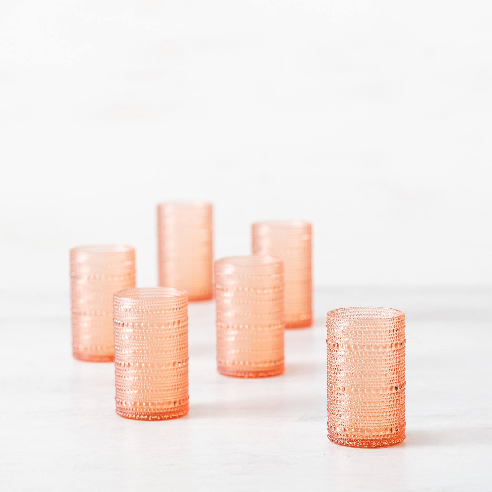 Alt View 1. Fortessa - Orbetto Outdoor Iced Beverage Cocktail Glass 4 Pack, 13 ounce, Coral Blush - Coral Blush.
