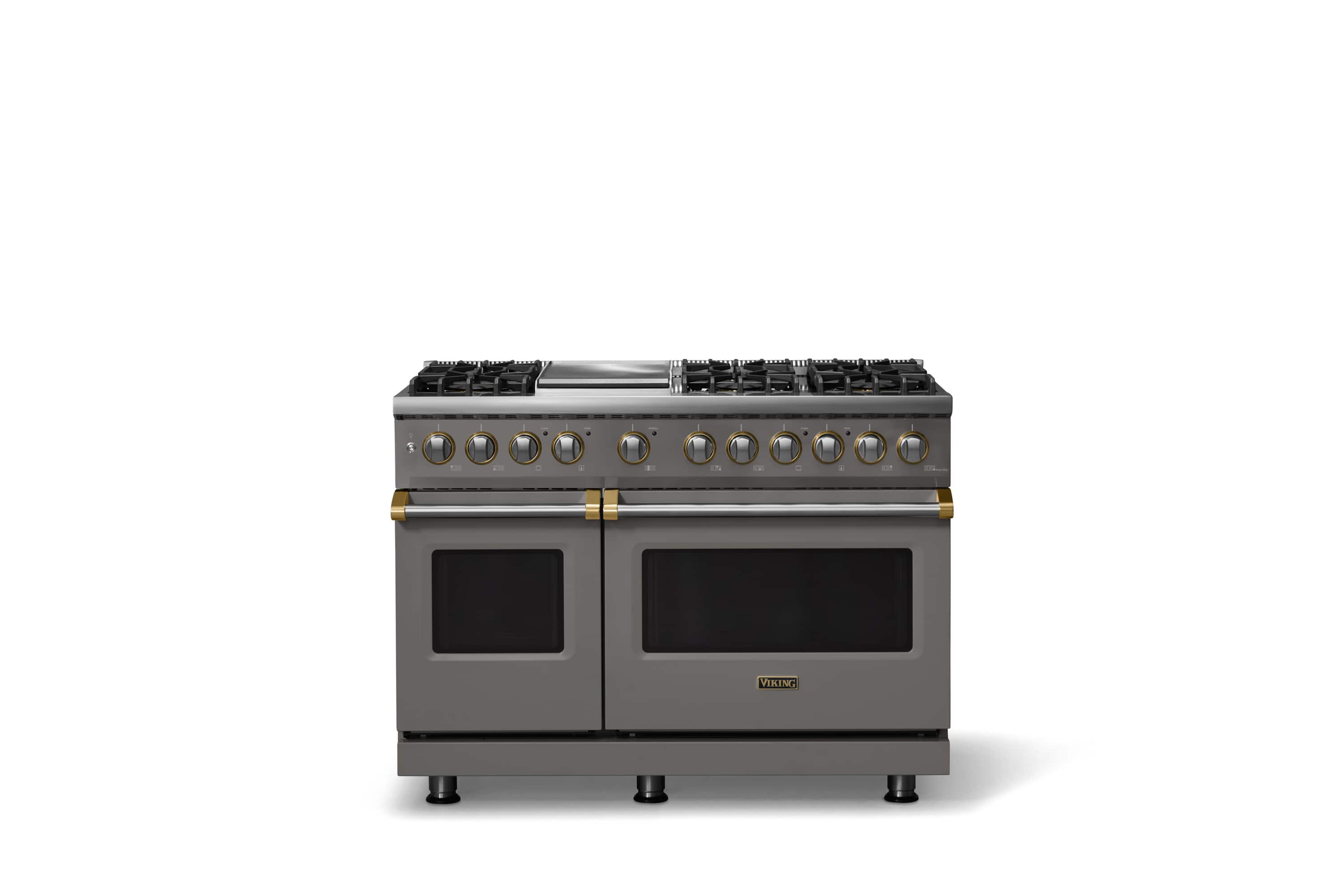 Viking - Pro 5 Series 7.3 Cu. Ft. Freestanding Sealed 6B Dual Fuel Convection Range/Griddle - Damascus Gray w. Brushed Brass Trim - Damascus Gray price history on PriceWatchPro