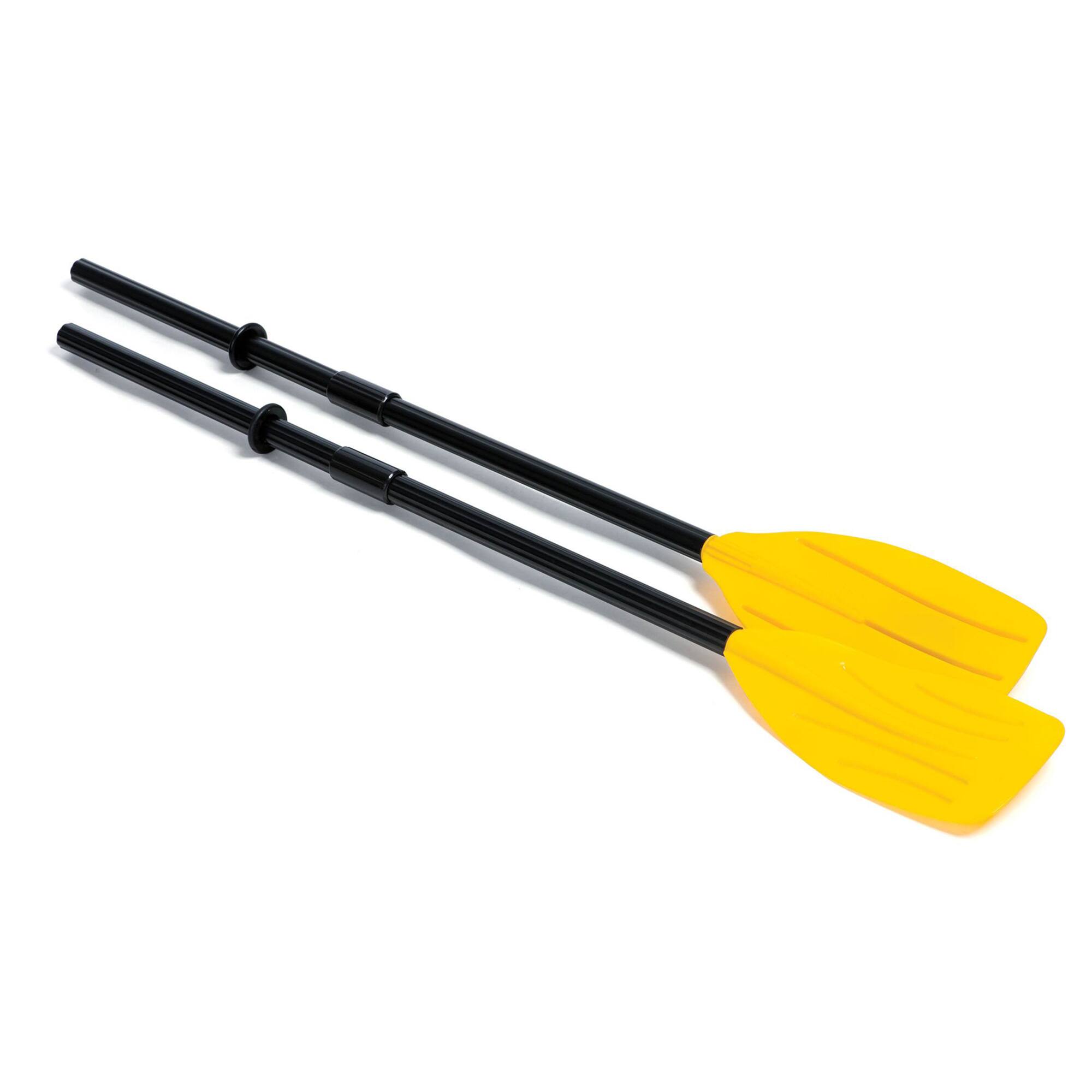 Front. Intex - Intex Set of 48" Paddles Plastic Ribbed French Oars for Inflatable Boat (Pair) - Black and yellow.