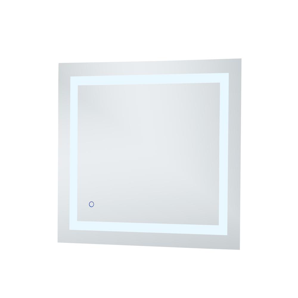 Left. Elegant Decor - Helios 27in x 30in Hardwired LED mirror - Silver.