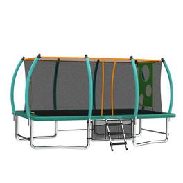 LOVMOR - 8 FT x 14 FT Trampoline with Safety Enclosure and Ladder Recreational Trampoline for Adults