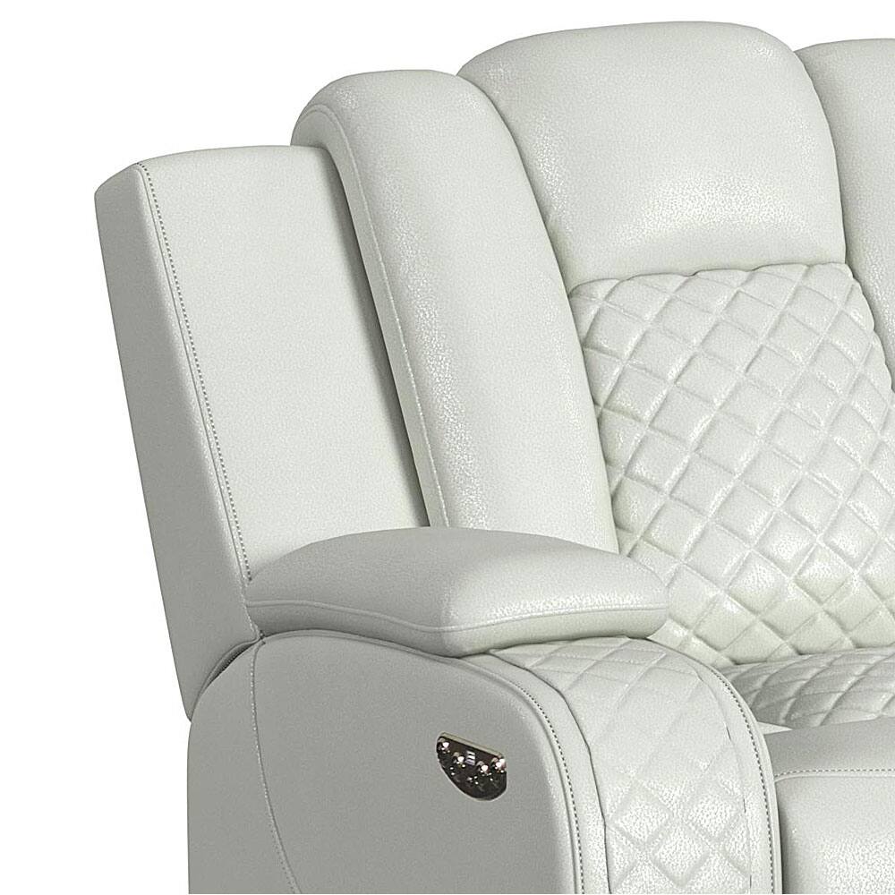 Alt View 2. Elements - Carlo Power Motion Sofa with Power Headrest - Pebble Oyster - White.