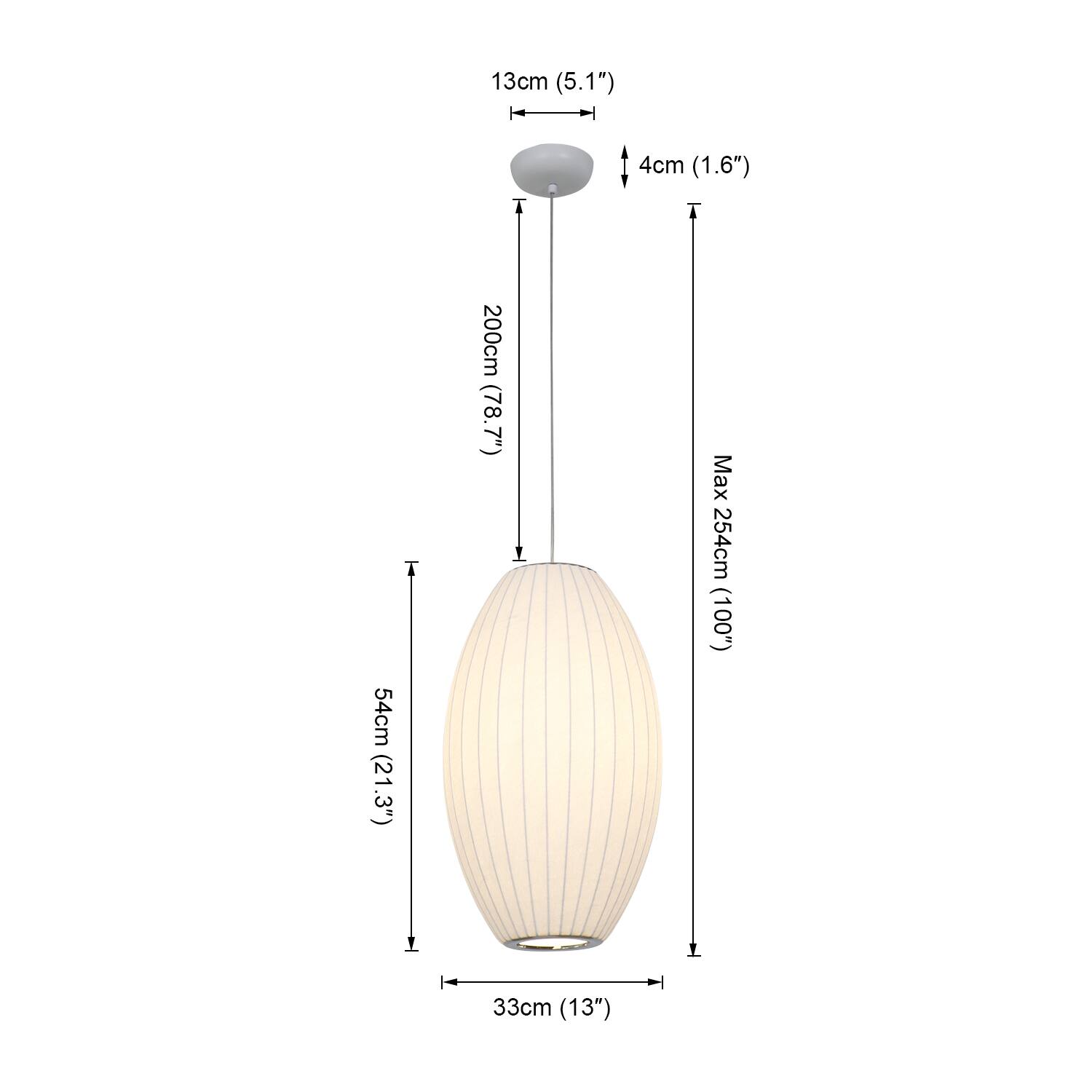 13cm (5.1")  
4cm (1.6")  
54cm (21.3")  
200cm (78.7")  
Max 254cm (100")  
33cm (13")