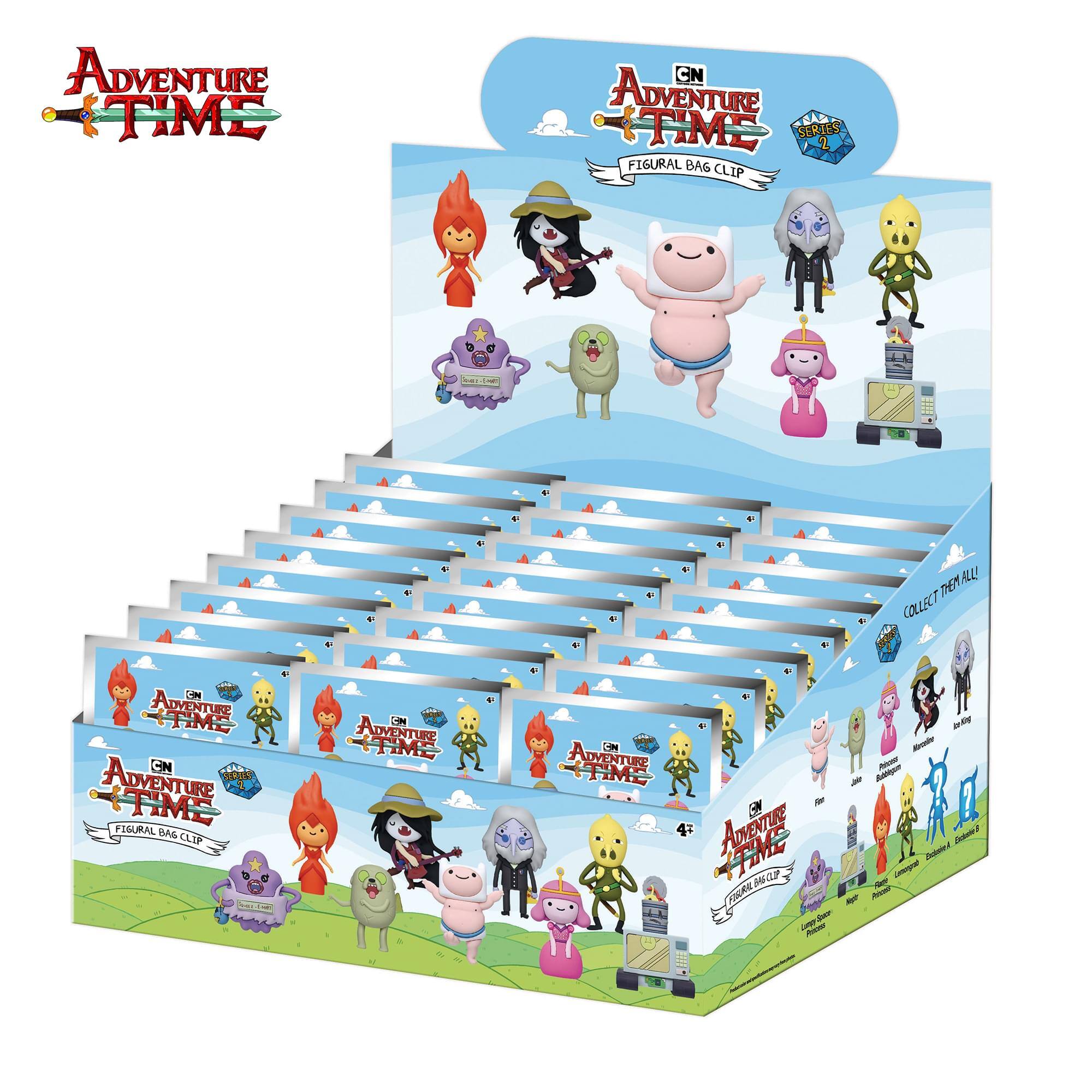 ADVENTURE TIME  
CN ADVENTURE TIME SERIES 2 FIGURAL BAG CLIP  
COLLECT THEM ALL!  
ON ADVENTURE TIME CN ADVENTURE SERIES TIME FIGURAL BAG CLIP  
ADVENTURE TIME  
+ CM TIME ADVENTURE DI ADIDONIE TIME FIGURIL BAG CLIP Curry Pricesser  
Knok EstaminA Lemongral  
14