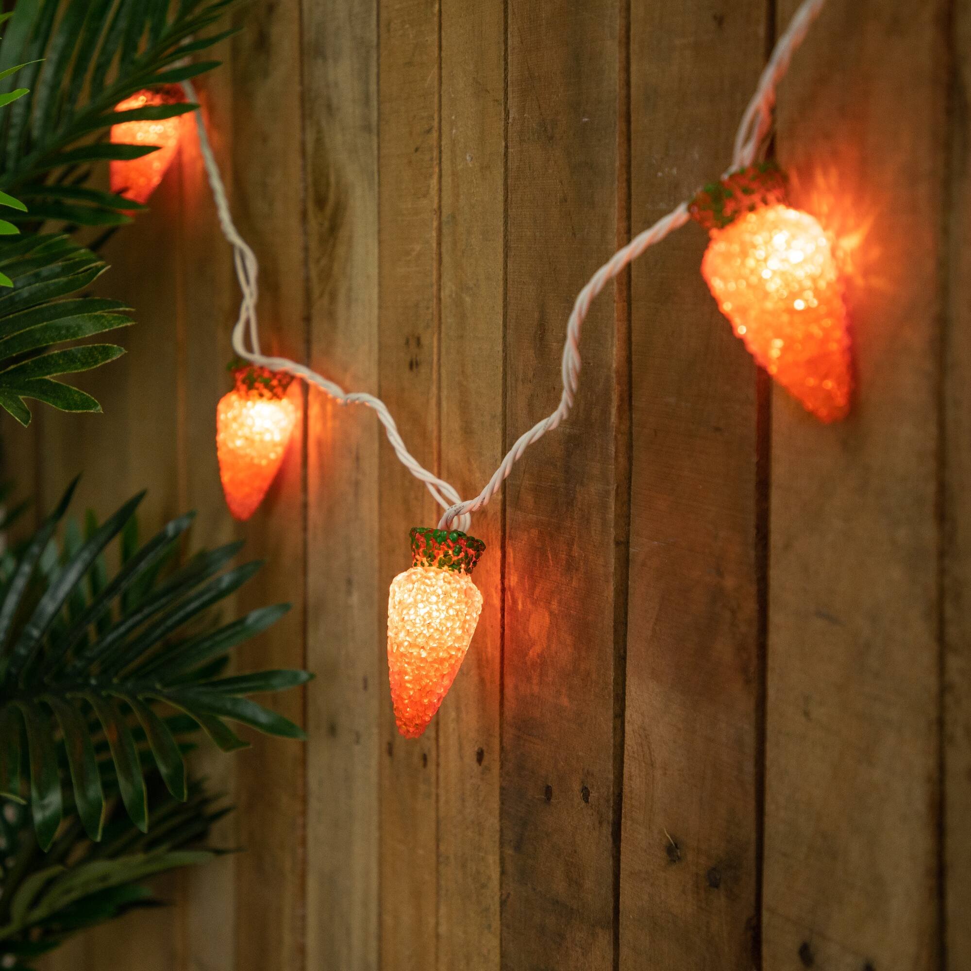 Alt View 3. Northlight - 10-Count Orange Carrot Easter String Light Set, 7.25ft White Wire - Orange.