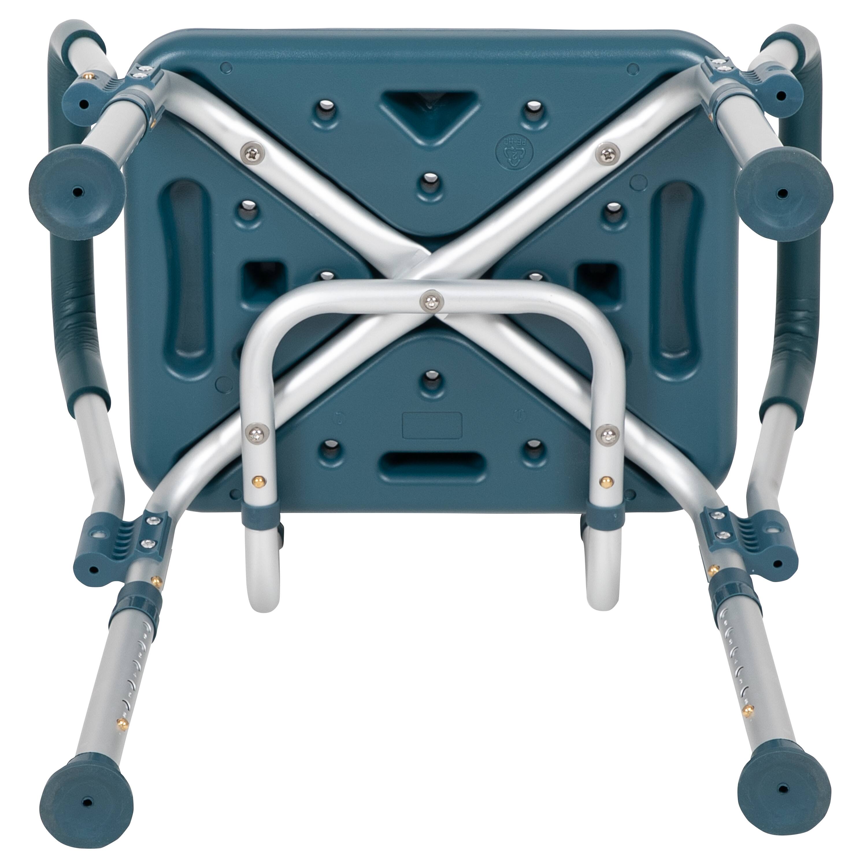 Alt View 10. Emma + Oliver - 300 Lb. Capacity Quick Release Back & Arm Shower Chair - Navy.