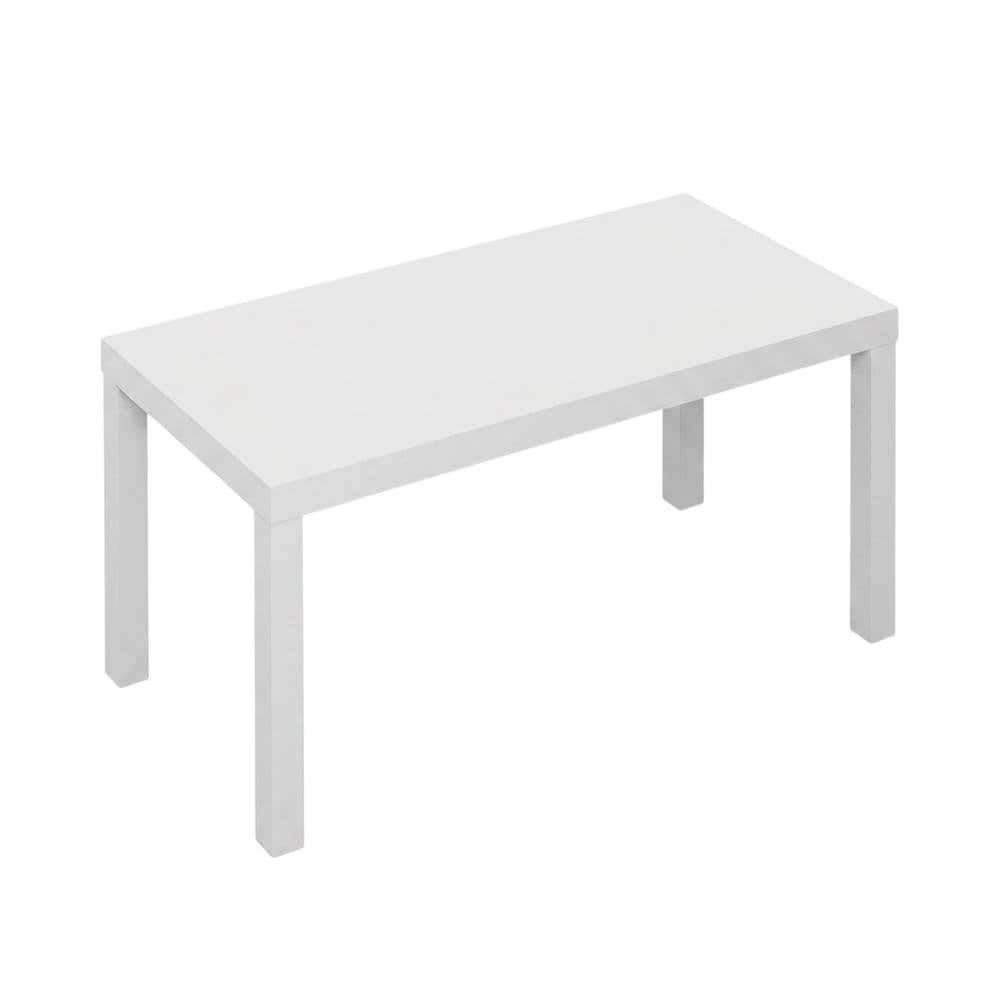 FurniFact - Rectangle Coffee Table with 2 Side Tables - White